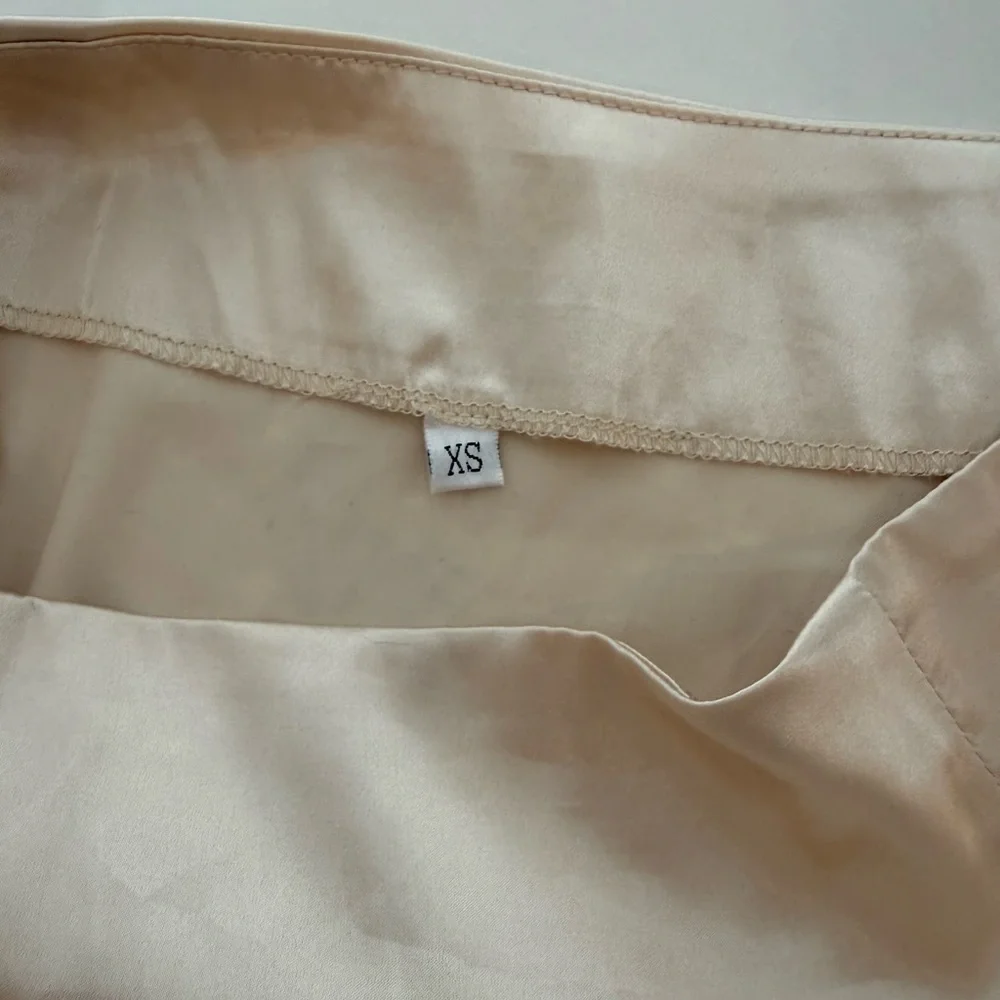 Daily Drills Champagne Silky Mini Skirt
